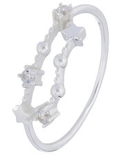 Sterling Silver Constellation Ring - Capricorn, White (ST CRYSTAL), large