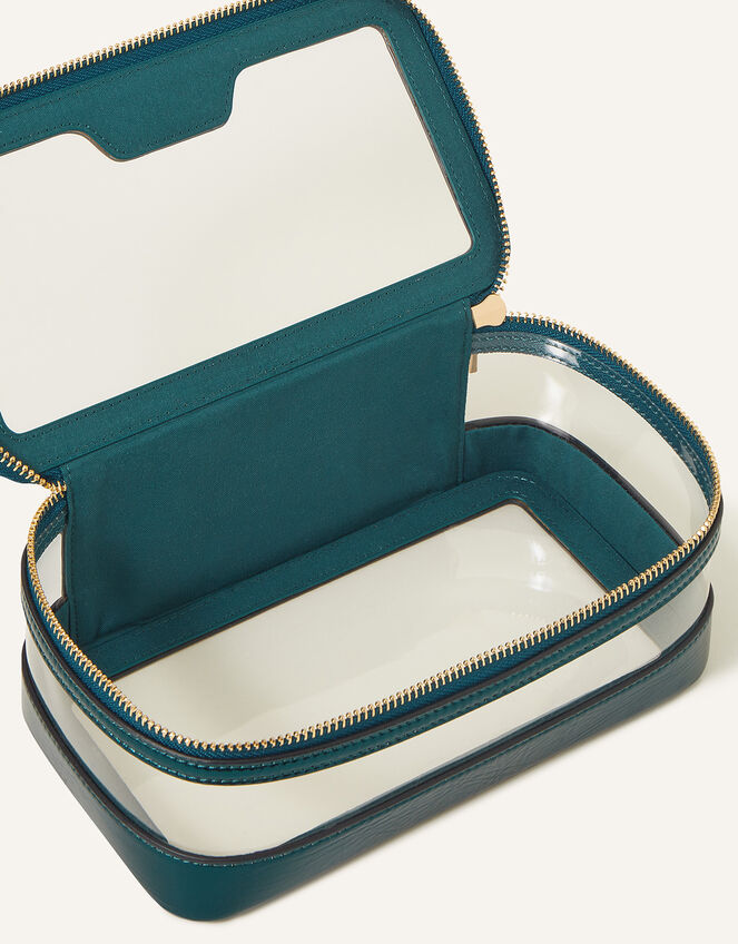 Clear Makeup Bag, Teal (TEAL), large