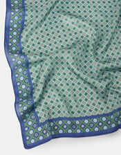 Geometric Floral Square Satin Scarf, , large