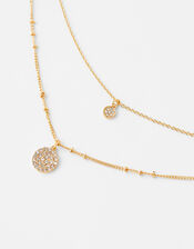 Pave Disc Multirow Necklace, , large