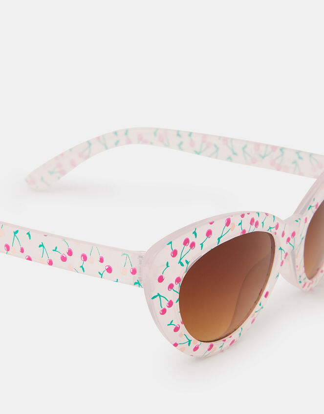 Girls Cherry Print Cat Eye Sunglasses, , large