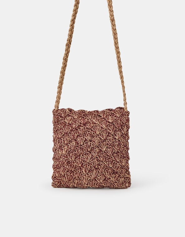 Metallic Woven Crossbody Bag, , large