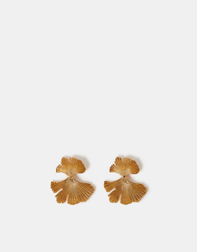Double Fan Drop Earrings, , large