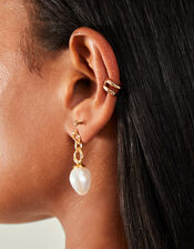 14ct Gold-Plated Molten Ear Cuff, , large