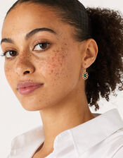 Filigree Emerald Short Drop Earrings, , large