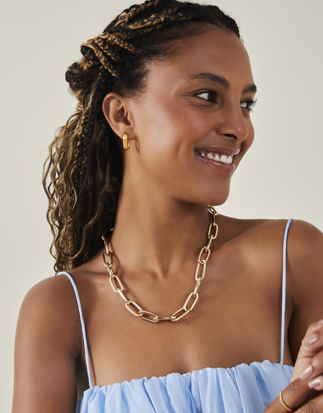 Chain Link Necklace, Gold (GOLD), large