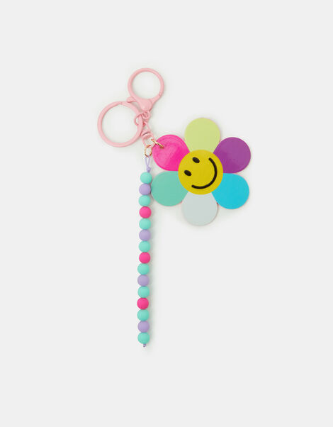 Girls Smiley Flower Bag Charm, , large