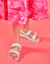 Girls Swirl Buckle Sandals, Pink (PINK), large