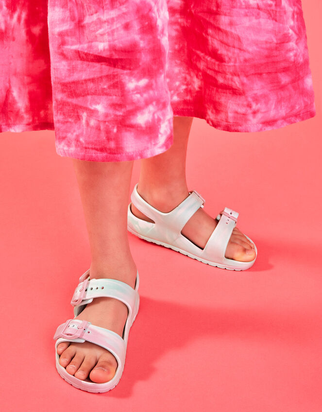 Girls Swirl Buckle Sandals, Pink (PINK), large