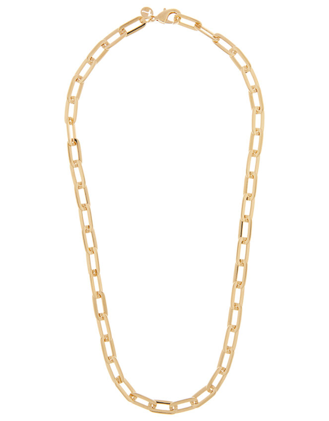 Gold-Plated Large Link Chain Necklace, , large