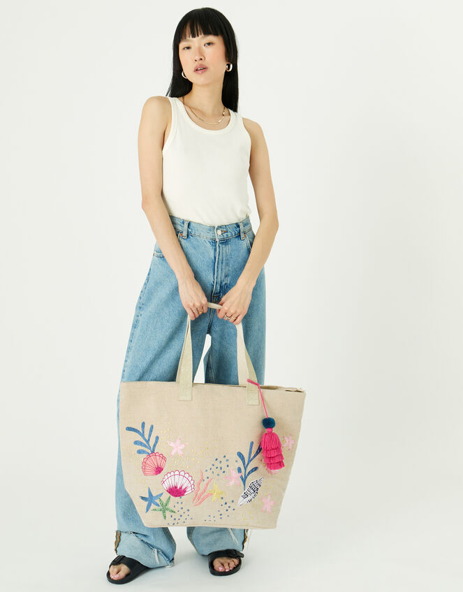 Under The Sea Embroidered Tote, , large