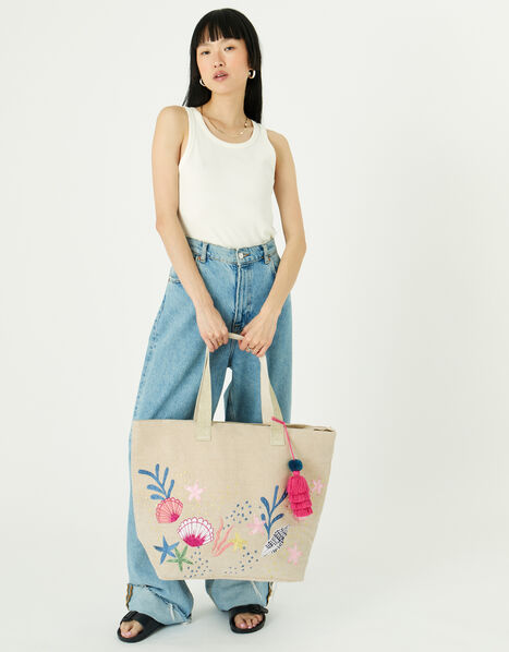 Under The Sea Embroidered Tote, , large