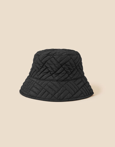 Quilted Bucket Hat Black, Black (BLACK), large