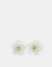 Frosted Flower Stud Earrings, , large