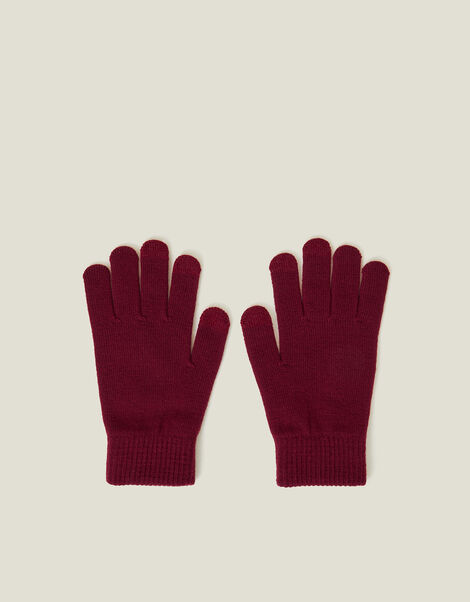 Super-Stretchy Touchscreen Gloves, Red (BURGUNDY), large