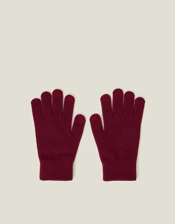 Super-Stretchy Touchscreen Gloves, Red (BURGUNDY), large