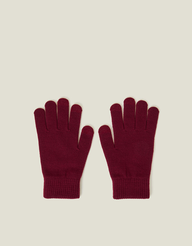 Super-Stretchy Touchscreen Gloves, Red (BURGUNDY), large