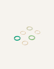 Mixed Rings 6 Pack, Green (GREEN), large