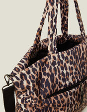 Leopard Print Shopper Tote Bag, , large