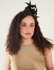 Twirl Sin Band Fascinator, Black (BLACK), large