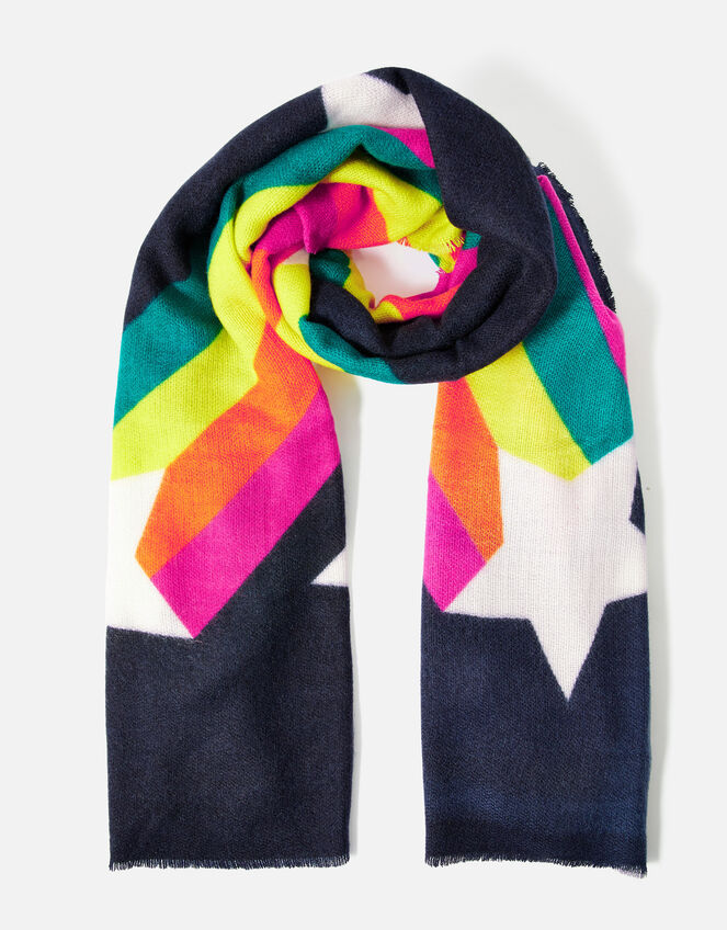 Shooting Rainbow Star Blanket Scarf, , large