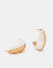 Mixed Metal Curve Drop Earrings, , large