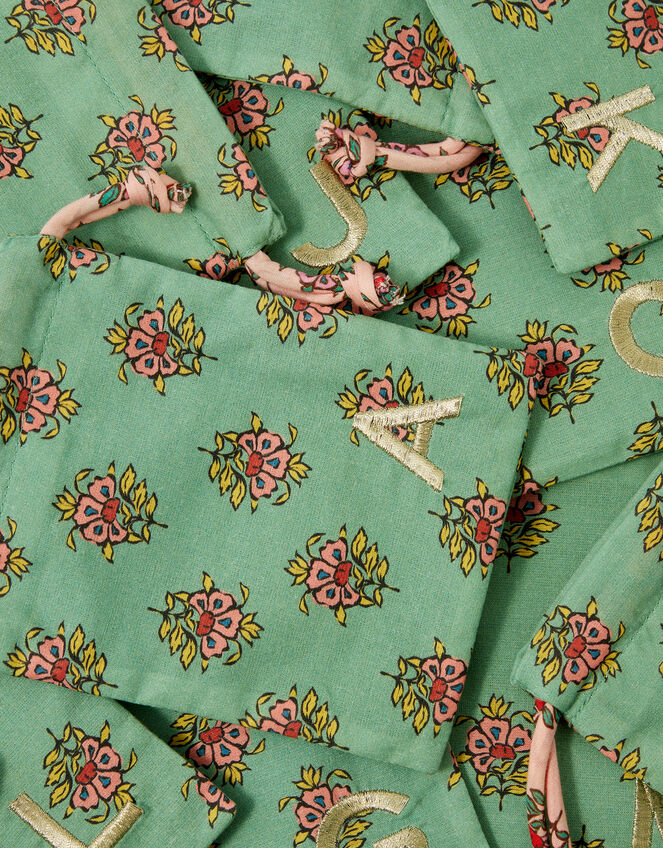 Initial Floral Print Drawstring Bag, Multi (PASTEL MULTI), large