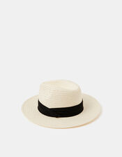 Louise Straw Fedora Hat, , large