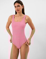 Stripe Crinkle Textured Swimsuit, Multi (BRIGHTS MULTI), large