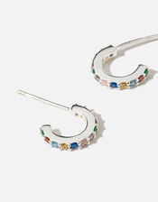 Sterling Silver Rainbow Hoops, , large