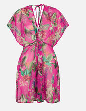 Tropical Chiffon Kaftan, Pink (PINK), large