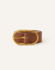 Antique Effect Buckle Belt, Tan (TAN), large