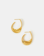 Stainless Steel Oval Twist Hoop Earrings, , large