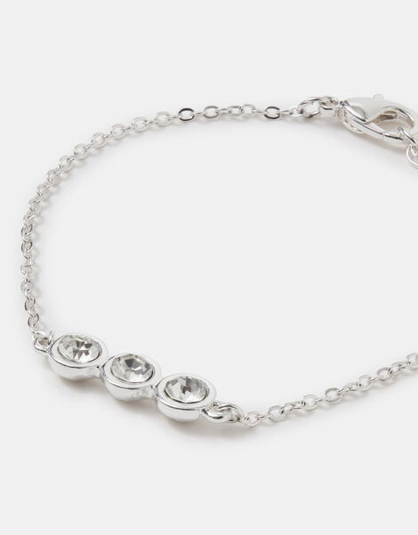 Triple Stone Bracelet, Silver (SILVER), large