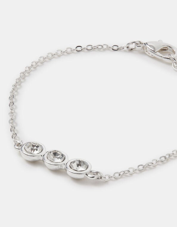 Triple Stone Bracelet, Silver (SILVER), large