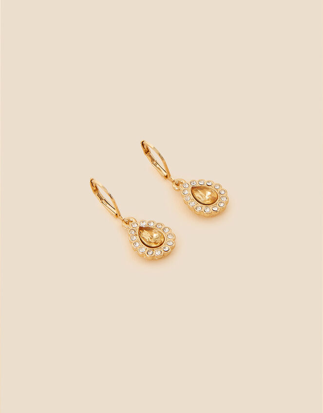 Pave Gem Drop Earrings, , large