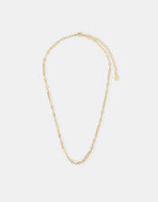 14ct Gold-Plated Cubic Zirconia Paperclip Necklace, , large