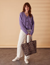 Leopard Canvas Shopper Bags, , large