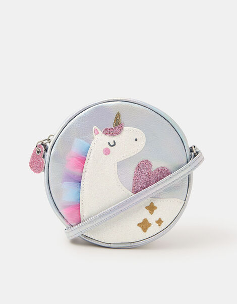 Girls Round Unicorn Crossbody Bag, , large