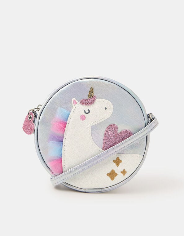 Girls Round Unicorn Crossbody Bag, , large