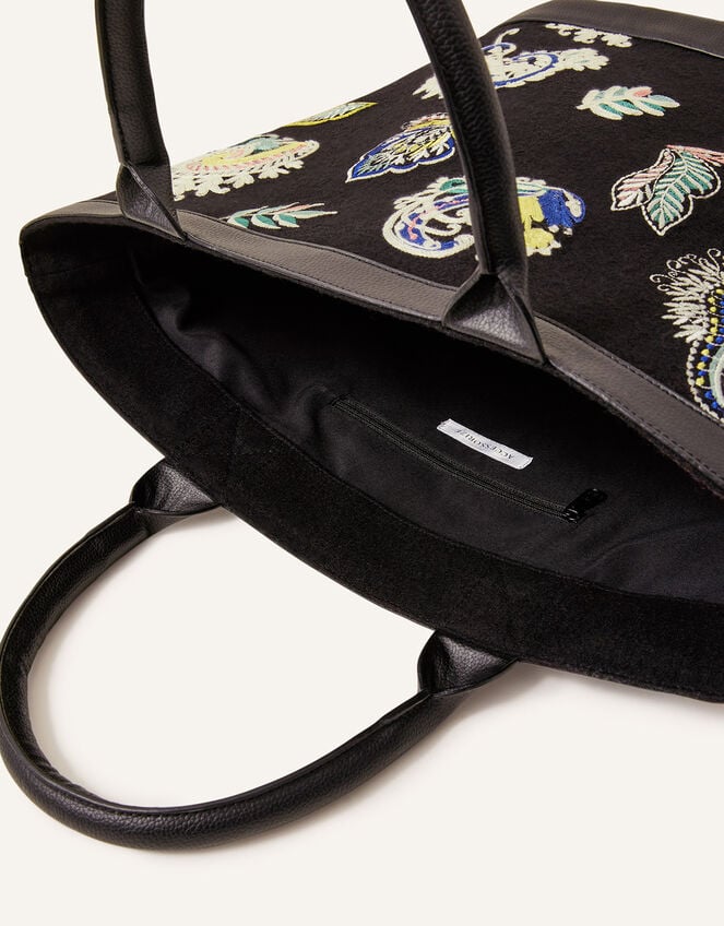 Embroidered Paisley Bag, , large