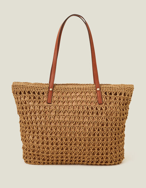 Raffia Shoulder Bag, , large