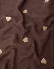Heart Embroidered Blanket Scarf, , large