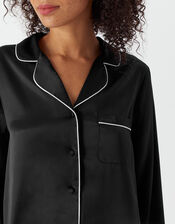 Satin Nightshirt, Black (BLACK), large