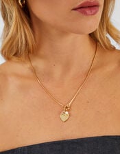 14ct Gold-Plated Omega Initial Charm Necklace, Gold (GOLD), large
