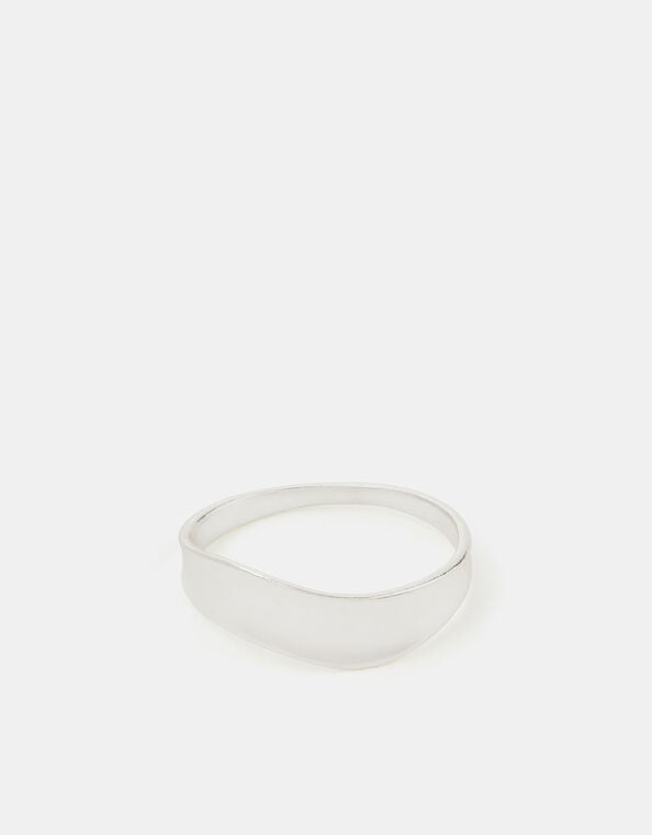 Sterling Silver Molten Wave Ring, Silver (ST SILVER), large
