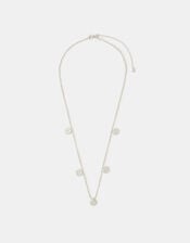 Sterling Silver-Plated Coin Charm Necklace, , large