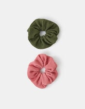 2-Pack Large Texture Hair Scrunchies, , large
