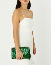 Pearl Clutch Bag, Green (GREEN), large