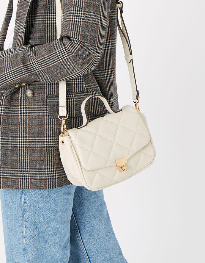 Alani Quilted CrossBody Bag Cream Crossbody bags Accessorize UK